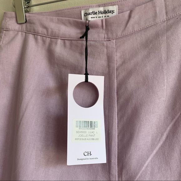 CHARLIE HOLIDAY JOELLE PANT LILAC HIGH RISE WIDE LEG - Picture 14 of 16